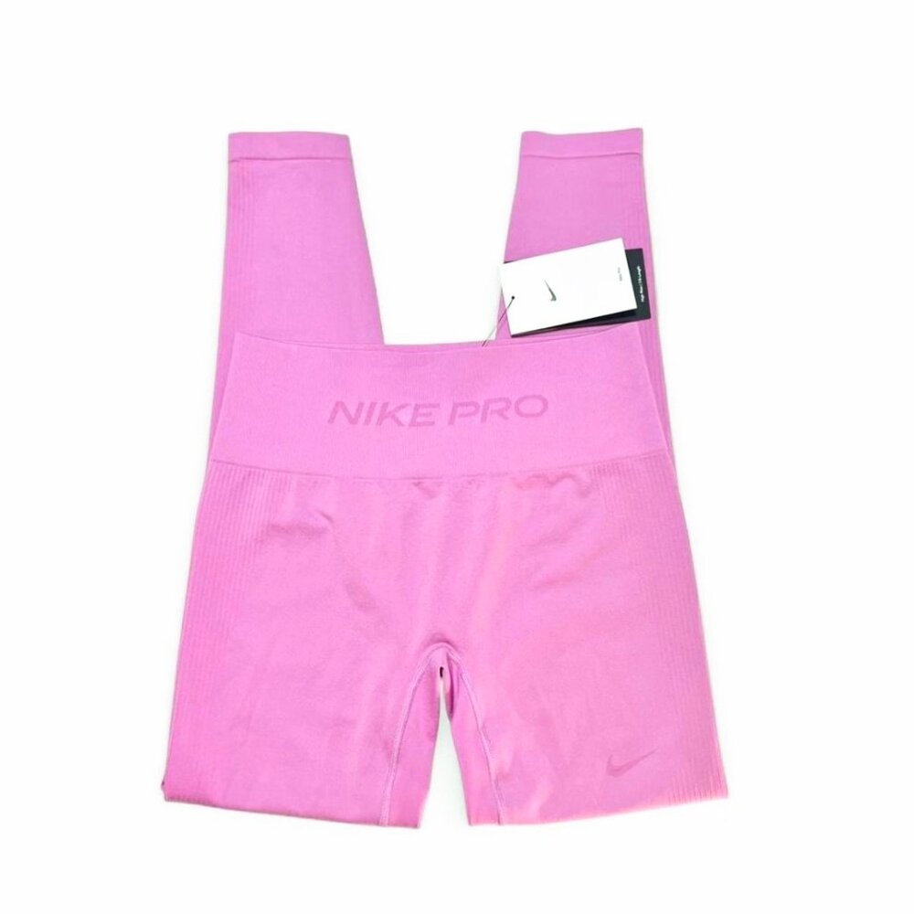 Nike Pro Dri-FIT Leggings Pink Seamless High Rise Small NWT Training
